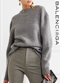 Balenciag* Convertible Stretch Wool-blend Cardigan;앞뒤 구분없이 한벌로 두벌의 활용도를 만나보실수 있는 스웨터!!{그레이/자주색}