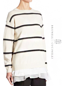 Brunello Cucinell*(or) striped cashmere sweater;$1,412.50 이 가격에 만나보시기 힘들어요^^ 절대 놓치지마셔요^^ ;피팅추가