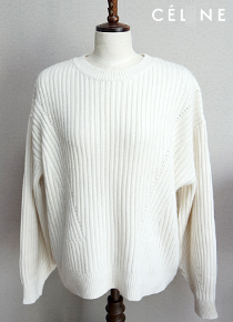 celin*(or) cashmere ribbed sweater - 브랜드의 아이덴티티가 고스란히 녹아든 고져스한 니트웨어 ;피팅추가