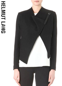 helmut lan*(or) asymmetric cropped wool jacket - 절제된 테일러링과 블랙이 주는 진보적 디자인..