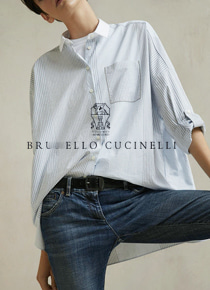 brunello cuccinell*(or) oversized stripe shirts -  유행을 넘어 클래식으로 자리잡은 진정한 명품 오버사이즈셔츠^^ ;피팅추가