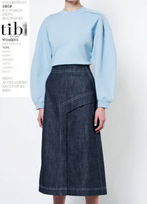 Tib*(or) A-line denim skirt;$395.00 슬림해보일수 있는 스커트 라인을 찾으신다면 바로 이 제품!!;피팅추가