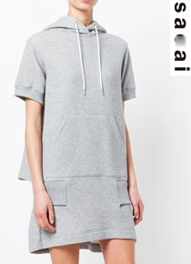 Saca*(or) Hooded cotton-blend jersey dress; $485 디자인이 돋보이는 나만의 이지웨어!!;피팅추가