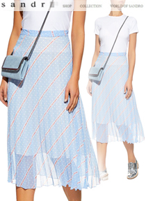 sandr* (or)Graphic Midi Skirt ;$330.00 기분까지 좋아지는 남다른 플리츠스커트!! ;마지막한장;
