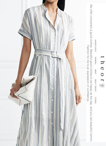 THEOR*(or) striped crinkled  midi dress;$602.32 어떤자리에서도 빛을 발할 퀄러티 보장되는 드렛!! ;피팅추가