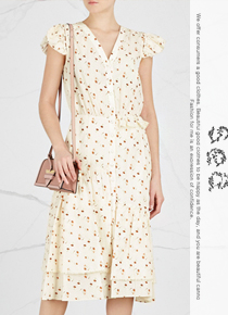 Se* newyork Floral-print Cotton Dress;$630.00 입어보면 더욱 반하는 플로럴드렛!!{블랙/아이보리} ;피팅추가