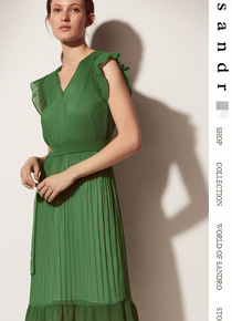Sandr*(or)  Belted Midi Dress;$370.00 입어본 사람은 반하지 않을수없는 플리츠드렛의 매력!!