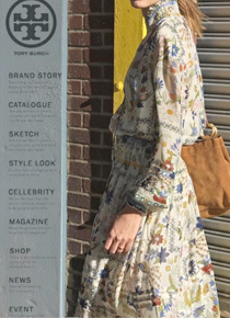 Tory Burc* Meadow Floral Long-Sleeve  Dress;입어보면 핏감에 반하지 않을수 없는 밴딩드렛!!;피팅추가