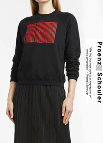 Proenza schoule*(or) Graphic Jersey Shrunken Sweatshirt;하프프라이스로 소량입고!!{블랙/화이트} 스&amp;#50939;셔츠의 정석!!;피팅추가