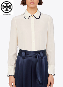 Tory Burc*  chine blouse; $371 실크의 고급스러움과 로맨틱함의 완성!!