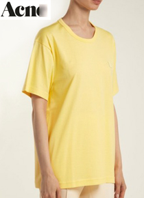 Acn*(or) Studios  Face cotton T-shirt;$190.00 (블랙/옐로우} 썸머 필수 아이템!!