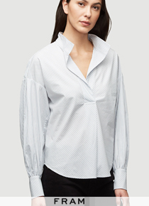 Fram*(or) stripe blouse;스타일리시한 패턴감으로 완성된 디자이너 브랜드!! ;피팅추가