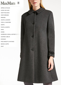 Max Mar*(or) dark grey coat;비즈 디테일이 너무 고급스러운 원피스탈 코트!!