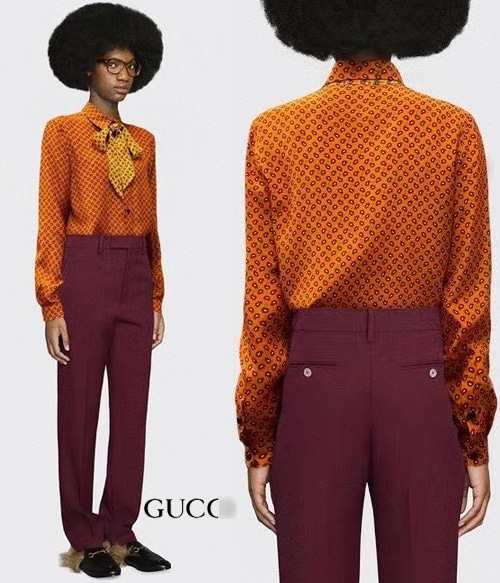 Gucc* pattern blouse;화려한 컬러감과 페미닌한 리본 디테일이 매력!!
