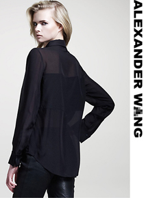 alexander wan*(or) silk trim blouse - 시스루로 시크함이 더해진^^ 