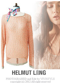 HELMUT LAN*(or) Knit  Asymmetric Sweater-오렌지 컬러가 봄내음을 먼저 느끼게해주는^^