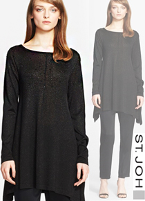 St. Joh*(or) Shimmer Jersey Knit Tunic; 여자들의 로망~명품니트 브랜드로 어렵게 입고된 극소량 제품!!(특가세일 30% 할인이벤트/현금가/반품교환불가/정가226000)