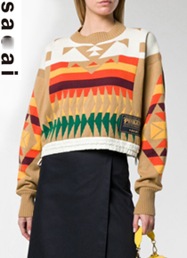 SACA*(or) cropped sweater $630.00 감각적인 컬러조화에 반할수 밖에 없는!!;피팅추가